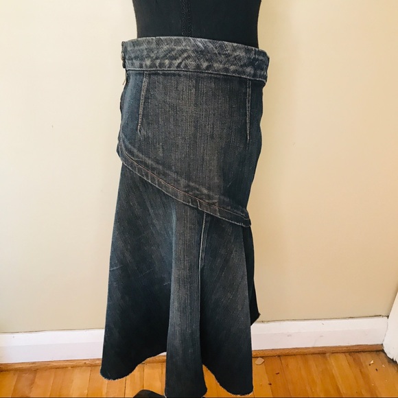 7 For All Mankind Denim Pleated Skirt Size 27 - Picture 6 of 11